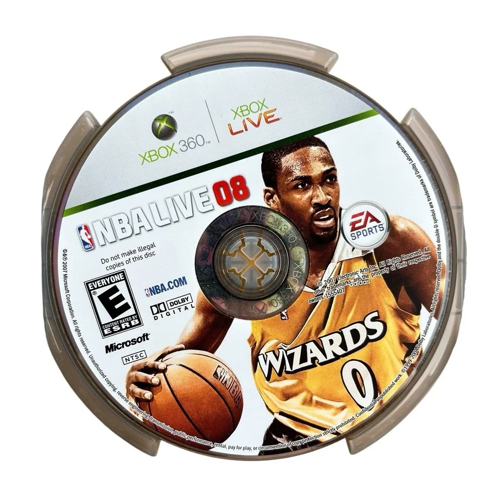 NBA Live 08 2008 Microsoft Xbox 360 Game Basketball Disc Only Gilbert Arenas